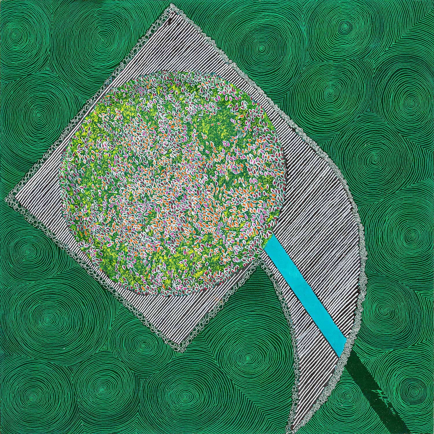GIARDINO PUNTO E VIRGOLA olio 50×50