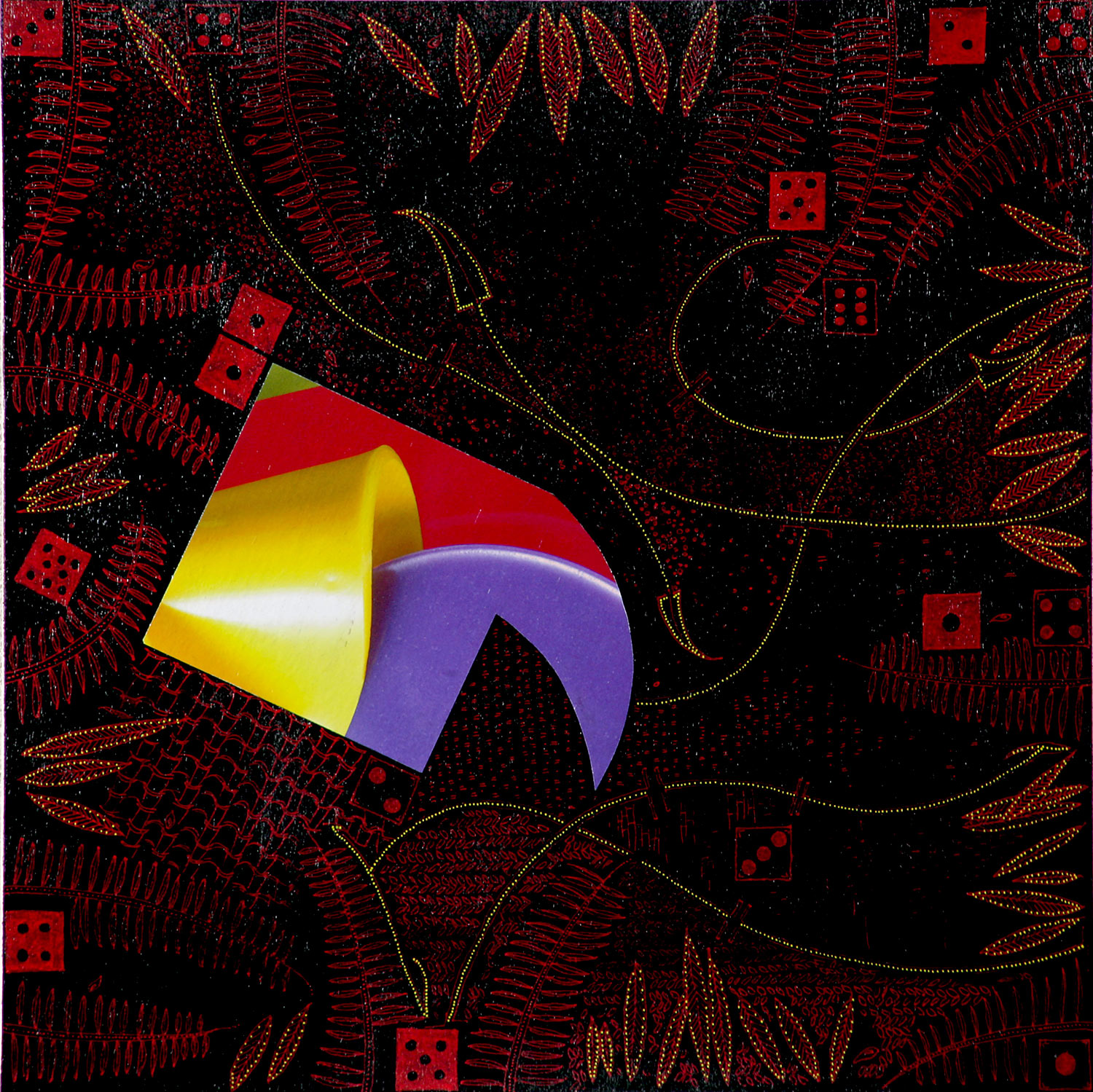 PAUSE 3 acrilico collage dim 42 x 42 anno 2007