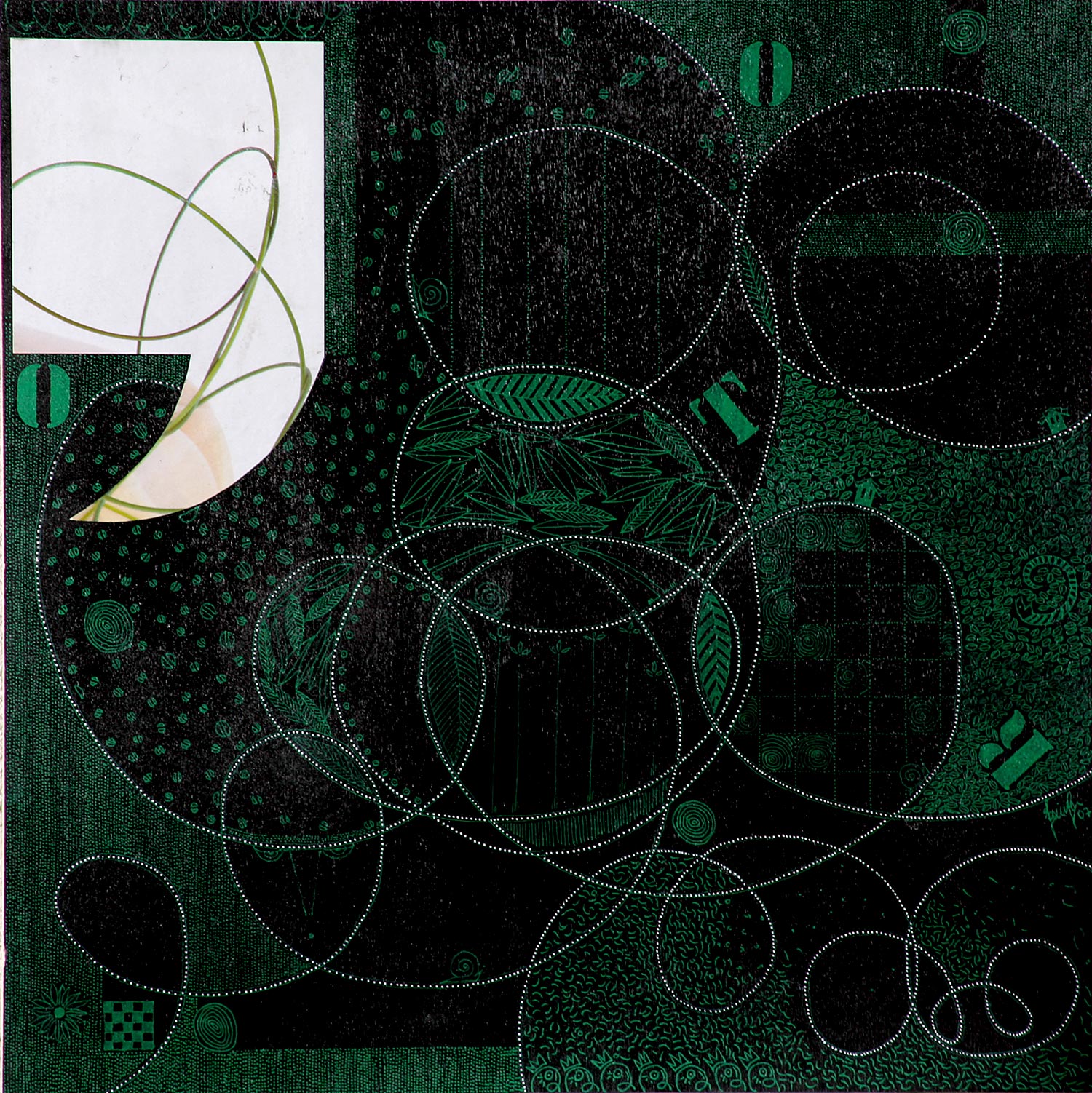 PAUSE 4 acrilico collage dim 42 x 42 anno 2007