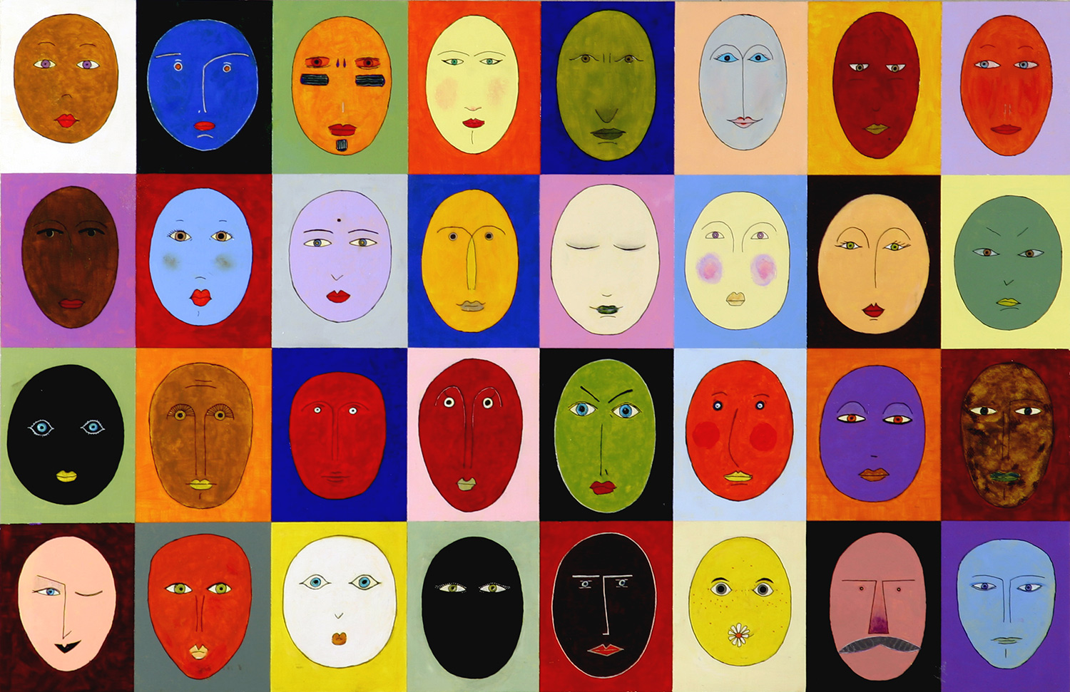 PEOPLE acrilico dim 82×52 anno 2004
