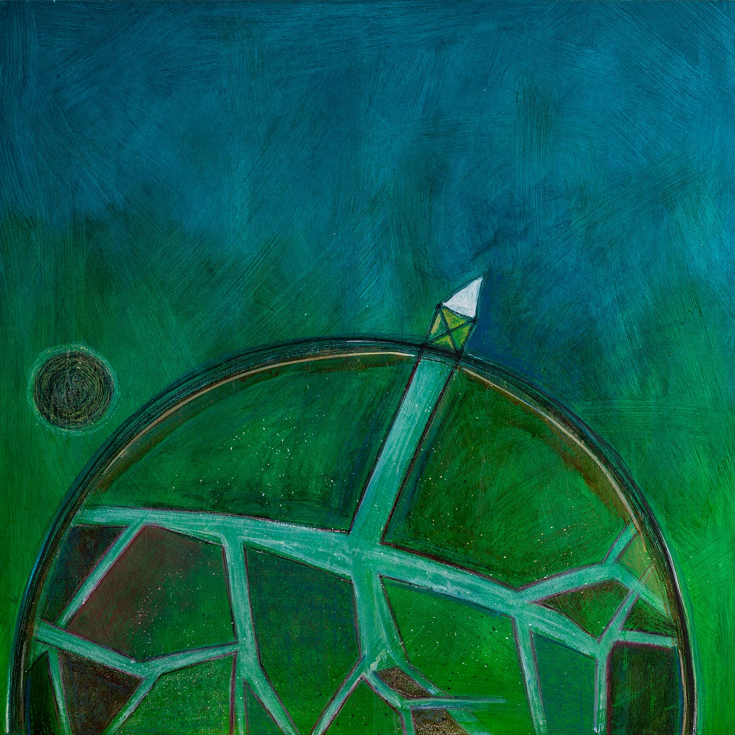 TERRA olio penna sfera acoline dim 83×83 anno 2014