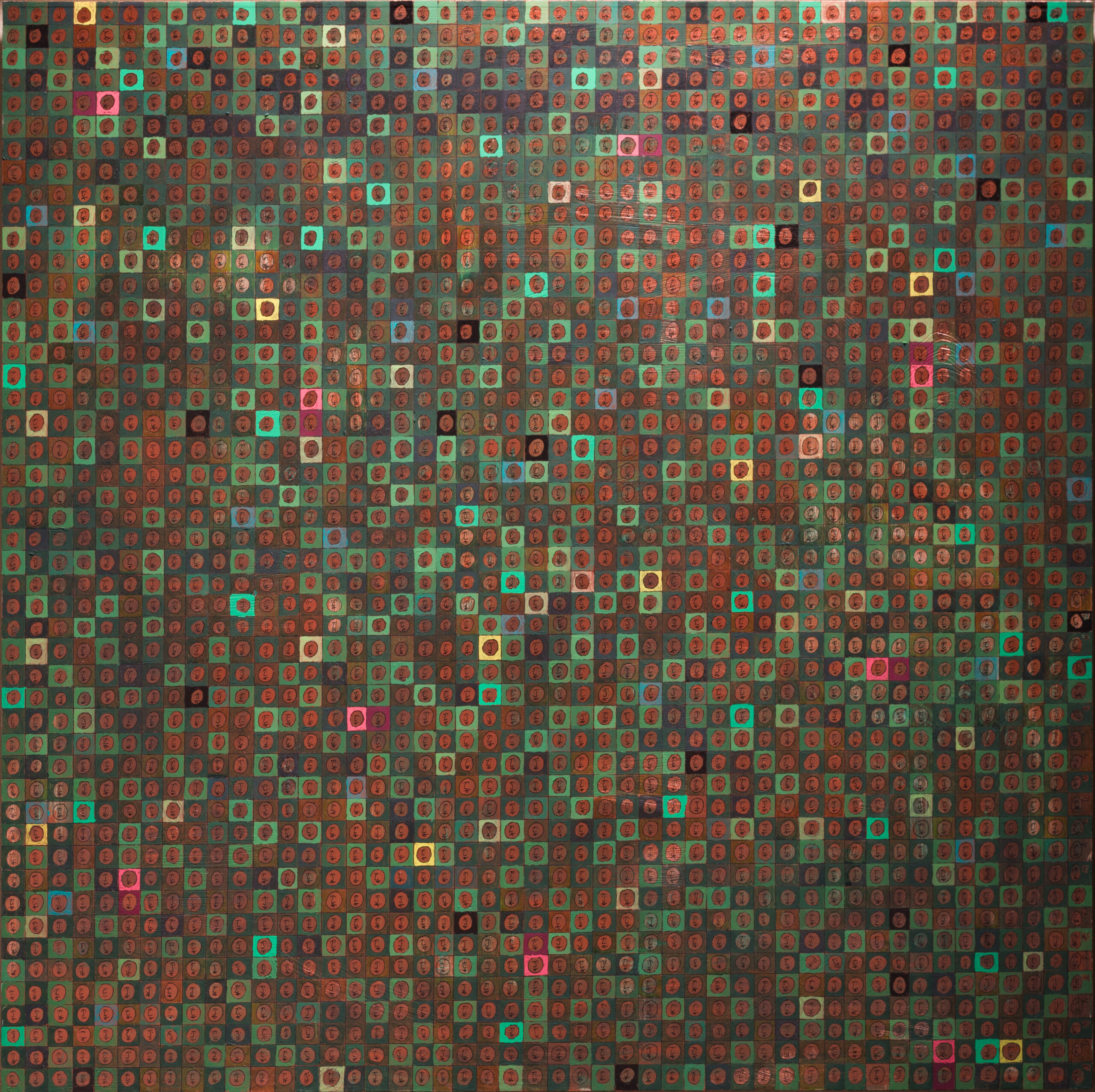 UN BOSCO DI GENTE 83×83 tecnica mista 2025
